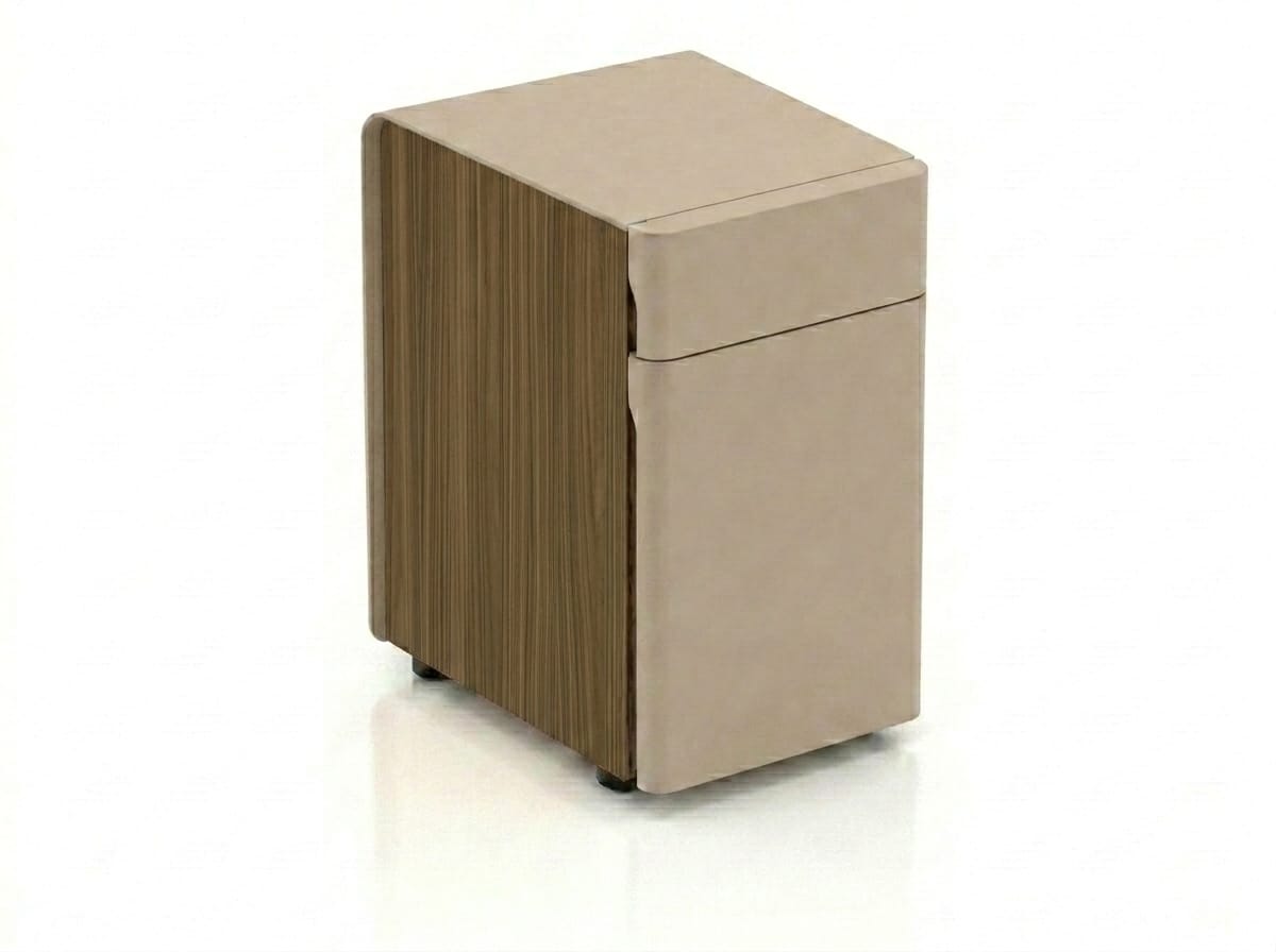 Modern Beige Büro Kommode hochwertig Holz Schubladen Stauraum