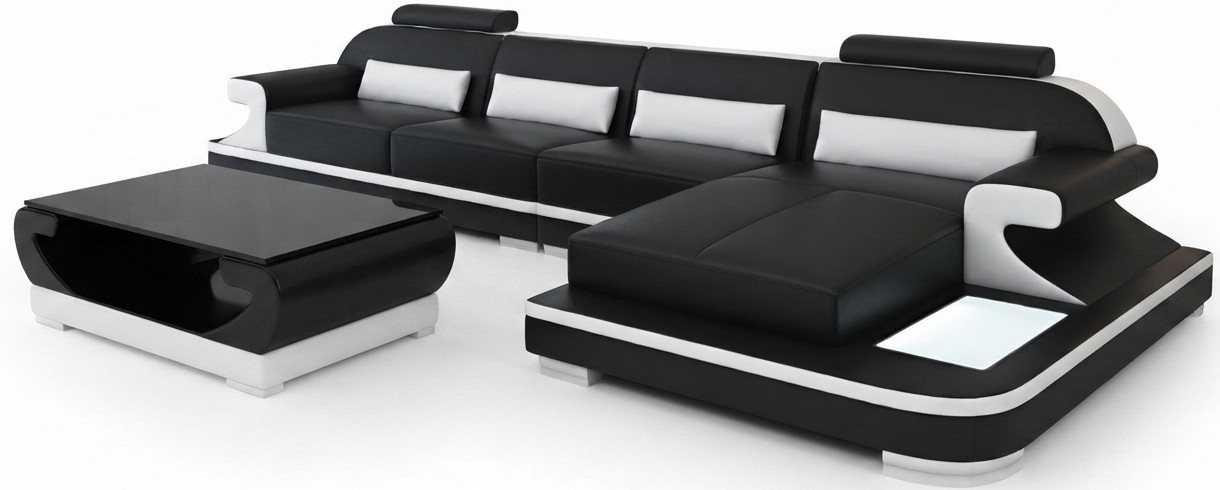 Modernes Schwarzes Ecksofa L Form Wohnzimmer Wohnlandschaft Luxus