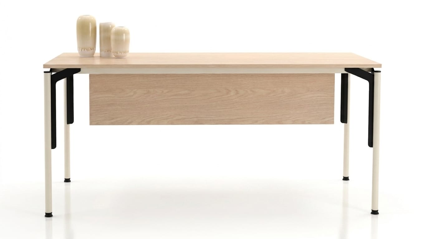 Schreibtisch Moderner Beige Holz Metall Arbeitsplatz Büro