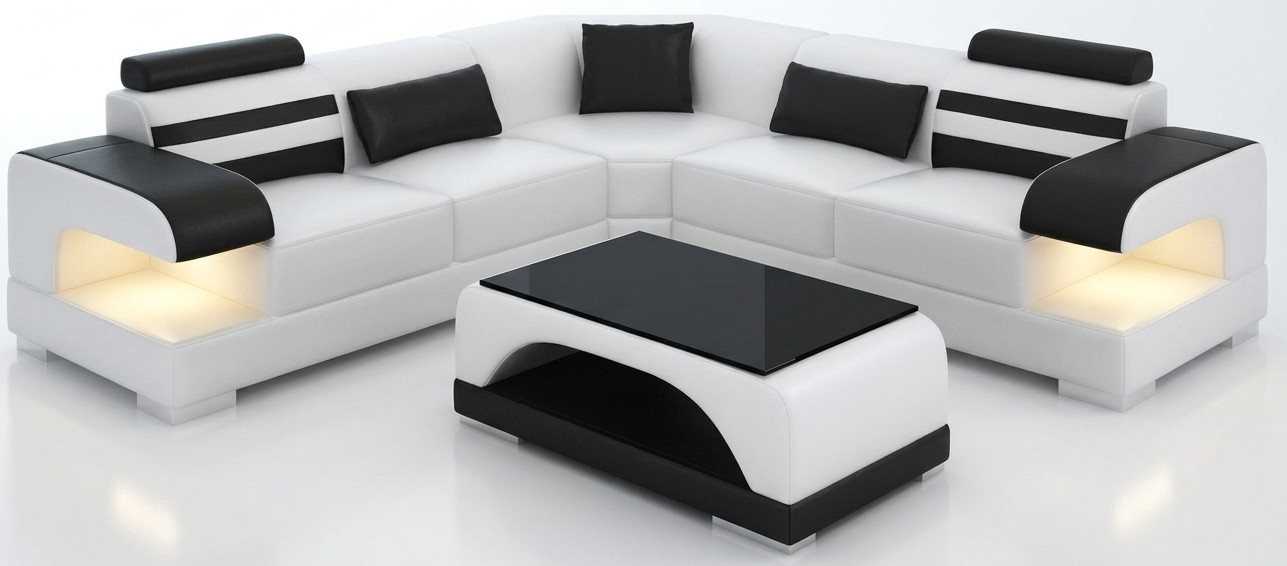Weiße Wohnlandschaft L Form Glastisch Modern Luxus Eckcouch Sofaset