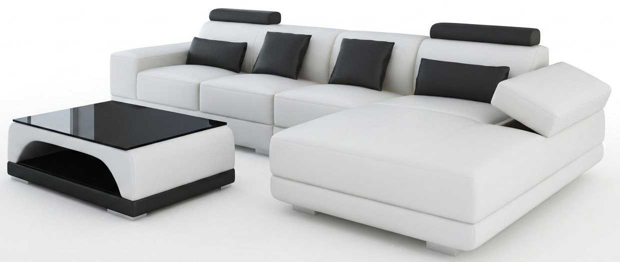 Weiße Eckcouch L Form Leder Stoff Wohnzimmer Modern Luxus Designsofa