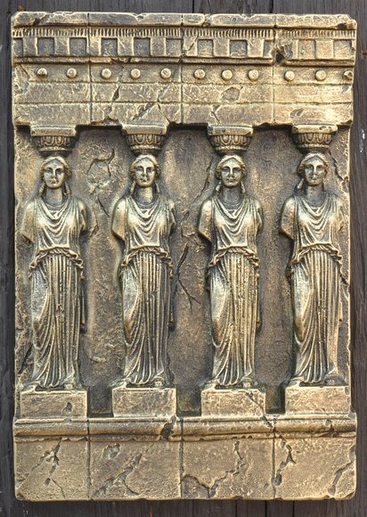 quadriga Wandrelief Antik Stil Relief Wand Gemälde Antike Handarbeit Gott