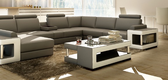Luxus Glastisch Wohnzimmer Beistelltisch Designer Tischer Glas Leder