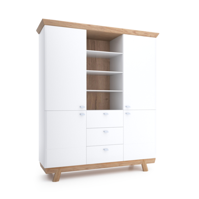Vitrine Aktenschrank Schrank Vitrinen Büro Wohnzimmer Hochschrank Regal Neu AS-4