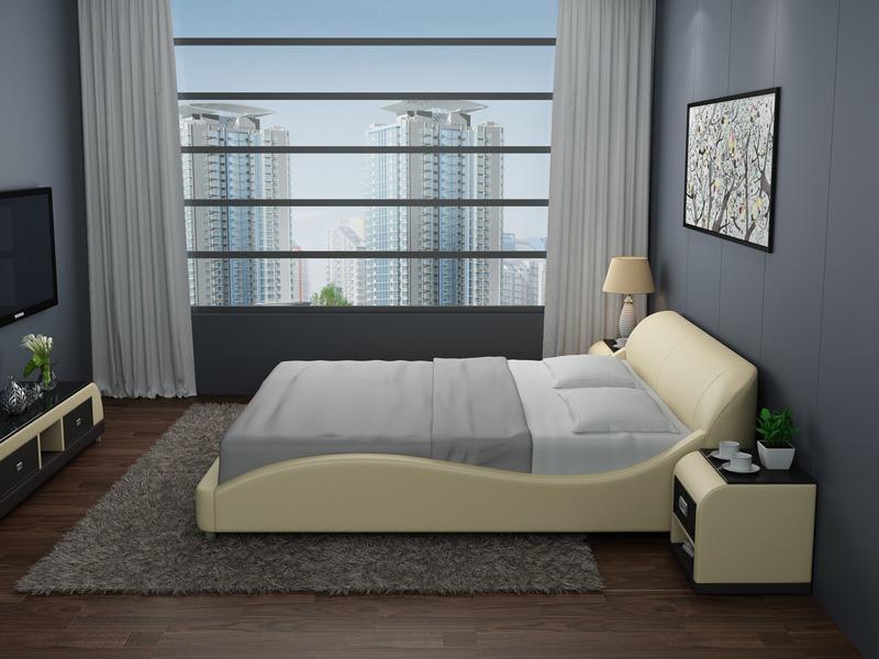 Design Leder Bett Luxus Polster Betten Doppel Ehe 140/160/180 LB8822