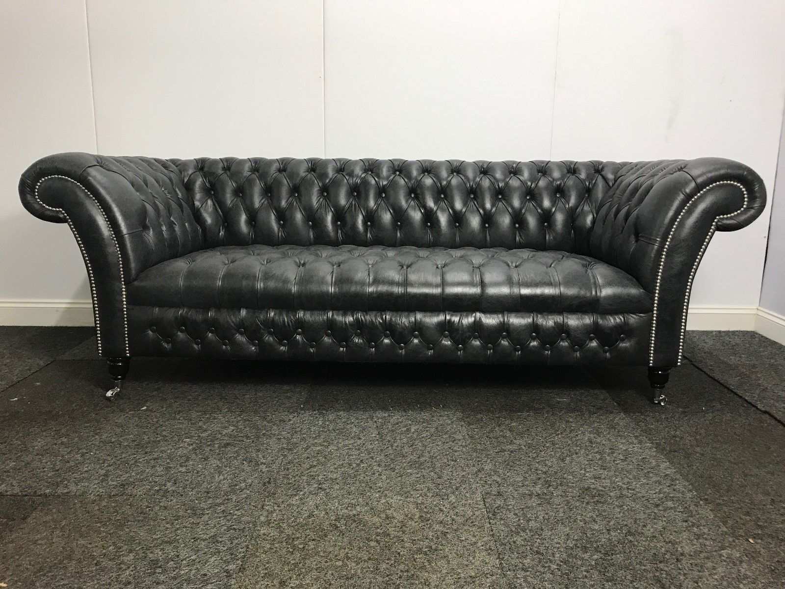 Chesterfield Vintage Echtleder Luxus Sofa Original Couch Sitz 100% Leder Sofort