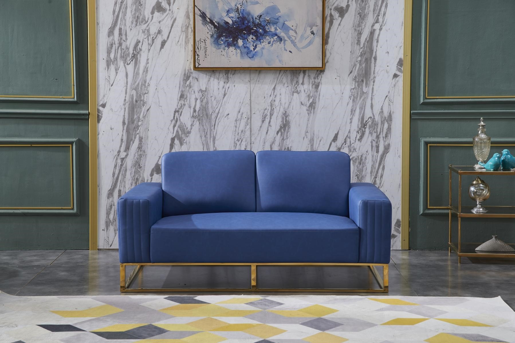 Couch Kunstleder Sofa Edles Design Designer 2 Sitzer Möbel Klassische Möbel !