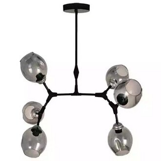 Deckenlampe Lüster Kronleuchter Deckenleuchter Modern Glas Schwarz Neu Sofort