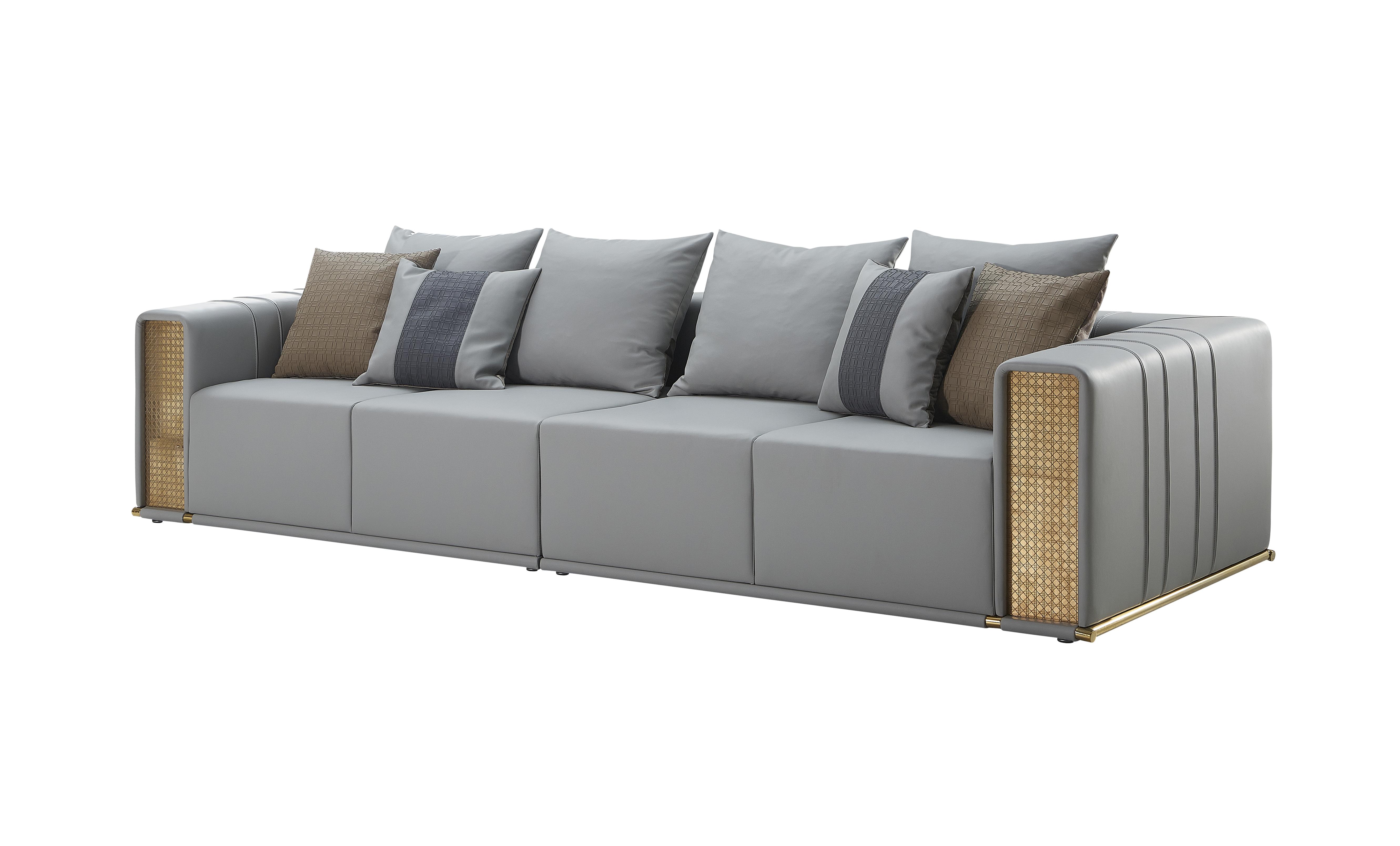 Sofa 4 sitzer Grau Luxus Wohnzimmer Modern Design Couchen Neu Kreative Möbel