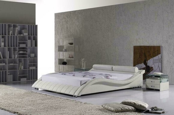 Schlafzimmer Bett Moderne Geschwungene Betten Design Doppel 180x200 Hotel Leder