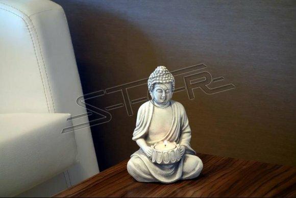 Buddha Skulptur Teelichter Kerze Ständer Große Skulptur Garten Wohnbereich