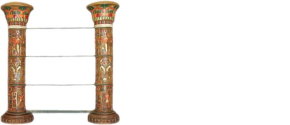 Regal Glas Vitrine Ägyptische Regale Vitrinen XXL Säulen 180cm Säule
