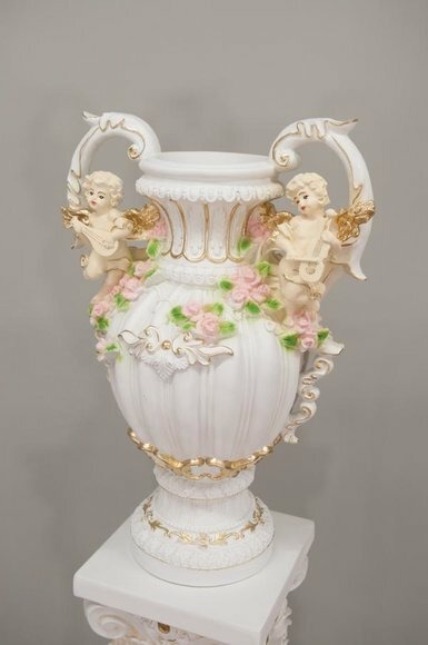 Design Blumen Topf Dekoration XXL Vase Vasen Handarbeit Deko Kelch