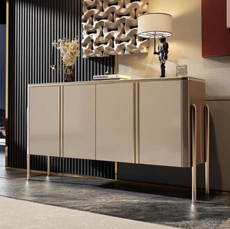 Sideboard Modern Holz Wohnzimmer Möbel Schrank Kommode Luxus Beige