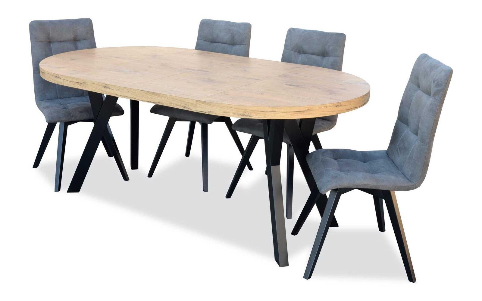 Esstisch 4 x Stühle Esszimmer Set Essgruppe Luxus Stuhl Tisch 5tlg.