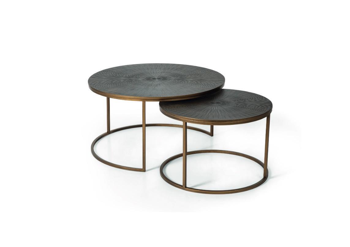 Couchtisch 2x Rund Edelstahl Beistelltisch Designer Möbel in Wohnzimmer