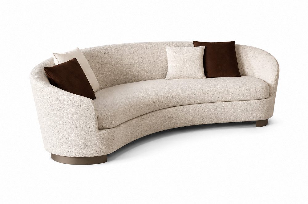 Graues Polster-Sofa mit goldenen Edelstahlfüßen Design Sofort
