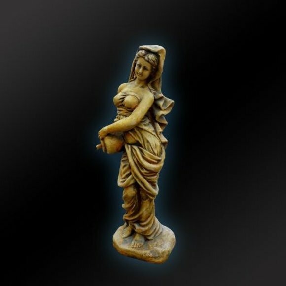 Wasserspeier Brunen Figur Steinfigur für Garten Deko Teich Wasserspucker 6026
