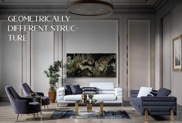Sofagarnitur Komplette Couchgarnitur Sofa Sitzer Stoff Modern Set 4tlg