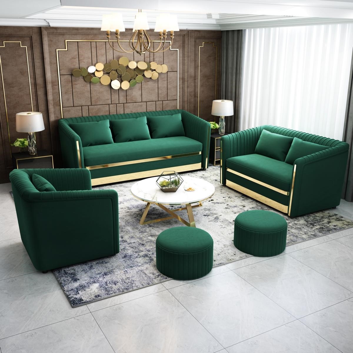 Sofagarnitur Textil Couch Modern Garnituren Design Sofa 3+1 Sitzer Sofas Neu !