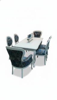 6x Stuhl Set Sessel Sitz Polster Garnitur Chesterfield Designer Stühle Lehn Neu