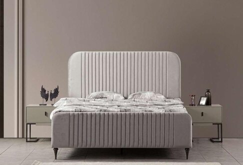 Bett 2x Nachttische 3 tlg. Schlafzimmer Garnitur Design Luxus Modern