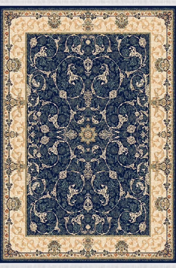 Orientteppich Kunstteppich Klassisch Vintage Kurzflor Teppich Blau Beige 150x233