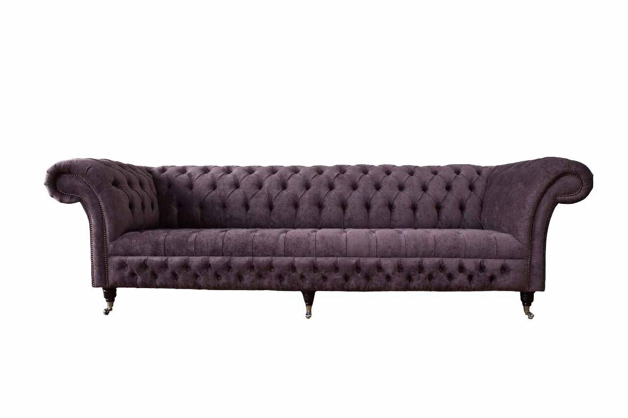 Design Sofa 4 Sitzer Couch Polster Luxus Textil Sofas Chesterfield Neu