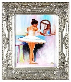 Ballerina am Spiegel Handarbeit Ölbilder Gemälde Leinwand Ölbild G17218