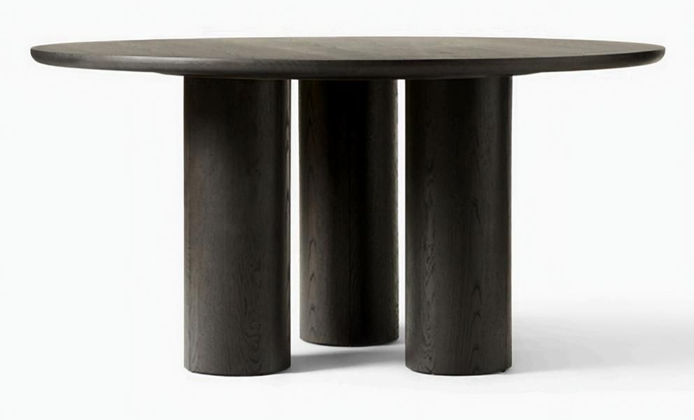 Schwarzer Runder Esstisch Modernes Design Drei Stabile Runde Elegant 120x120