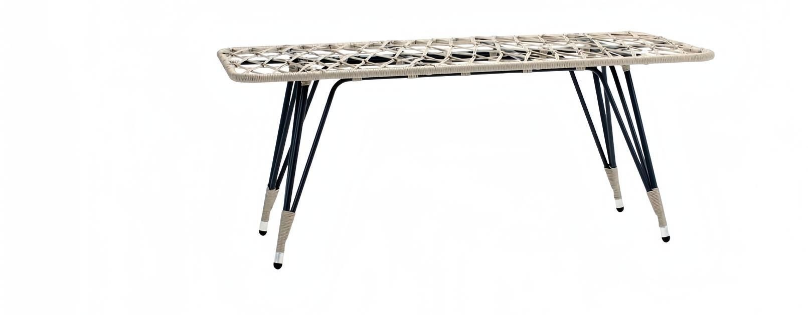 Couchtisch Beige Luxus Hochwertig Rattan Moderner Design stilvoll Kaffeetisch