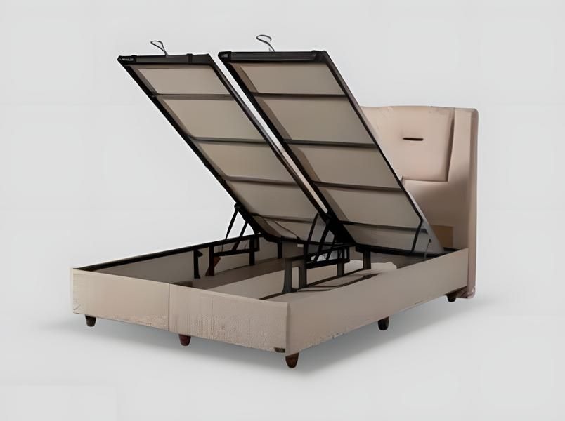 Luxuriöses Boxspringbett mit modernem Kopfteil Elegantes Design für Komfort