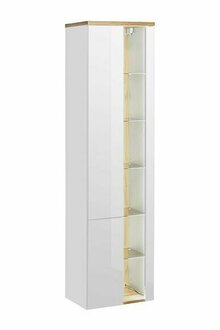Badschrank Badezimmer Hochschrank Regal Badmöbel Regale Bad Spiegel 45x33x170cm
