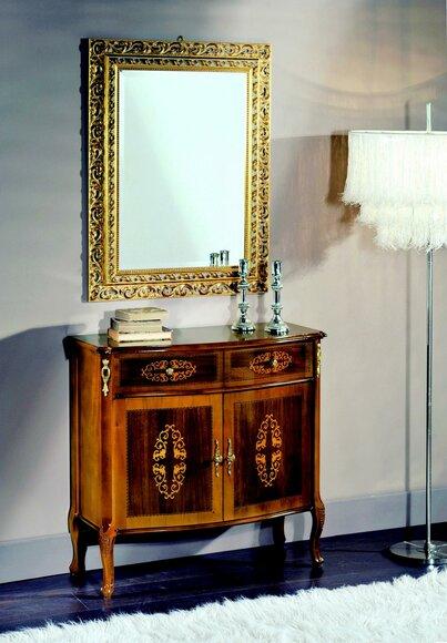 Kommode Holz Möbel Barock mit Spiegel Luxus Italienische Möbel 2tlg Garnitur Neu