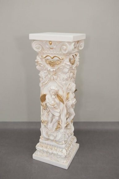 Design Säule mit Amorette 100 cm Figuren Säulen Sockel Blumen Ständer