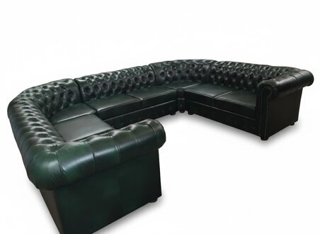 Chesterfield Ecksofa U Form Ledersofa Ecksofas Leder Couch Modern Sofort