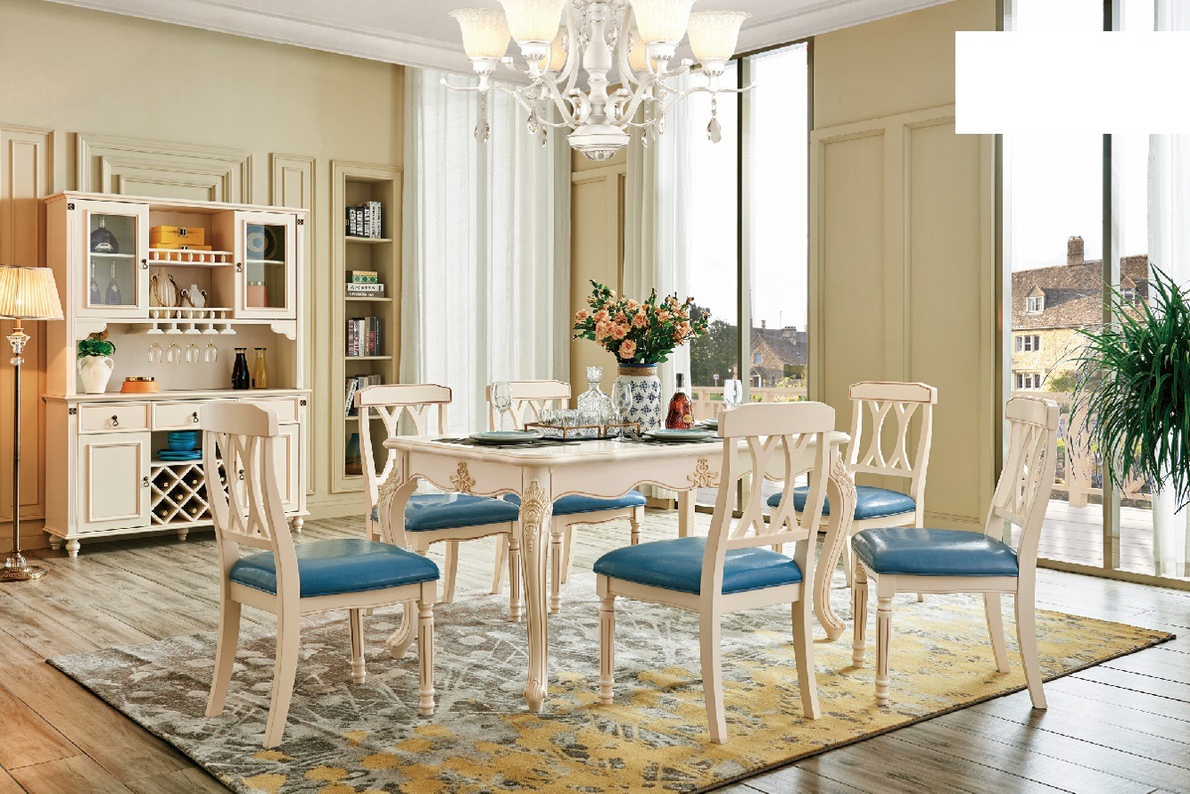 Esszimmer Esstisch 6 x Stühle Ess Set Holz Küche Gruppe Anrichte Möbel Neu 7tlg.