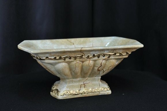 Design XXL Obst Schale Vase Ellipse Vasen Antik Schalen Deko Dekoration