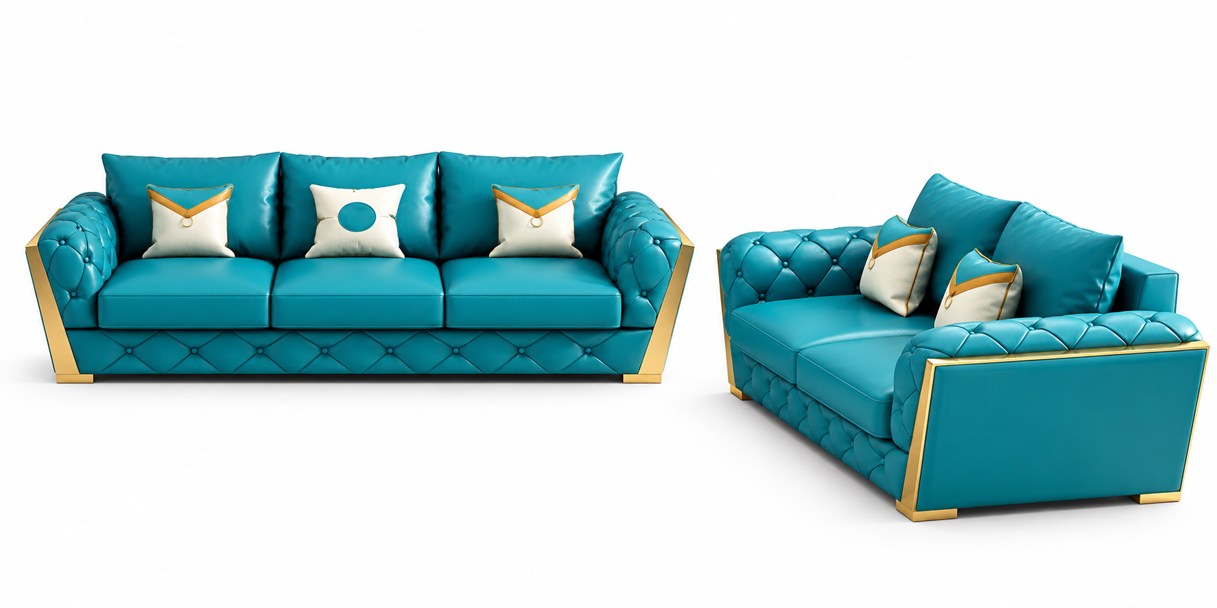 Designer Sofagarnitur 3+2 Sitzer Hochwertiges Leder Sofa Set Sofort