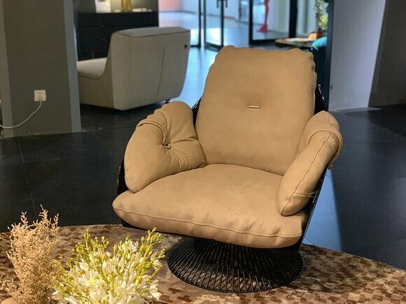 Sessel Club Lounge Design Lehn Stuhl Polster Sofa 1 Sitzer Fernseh Leder Drehbar