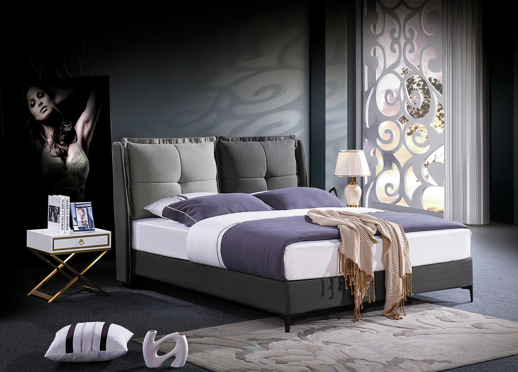 Bett Polster Design. Luxus Doppel Hotel Betten Ehe Schlaf Zimmer Leder 180x200cm