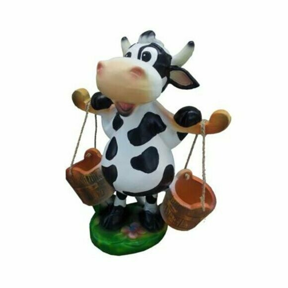 Moderne Figur Kuh Rind Kunststoff Skulptur Statuen Figuren Kalb 55cm Dekoration