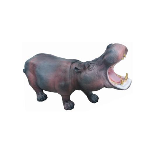 Modern Design Nilpferd Tier Garten aus Kunststoff Dekoration Deko Skulptur Braun