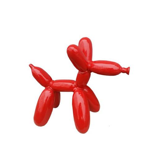 Roter Designer Luft Ballon Hund Skulptur Abstrakte Dekoration Wohnzimmer 62cm