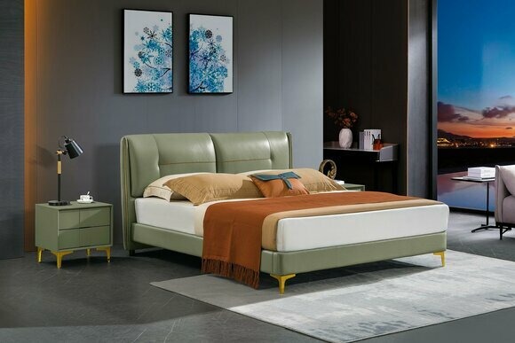 Schlafzimmer Bett 3 Nachttische tlg. Set Design Luxus Betten Holz Doppelbett Neu