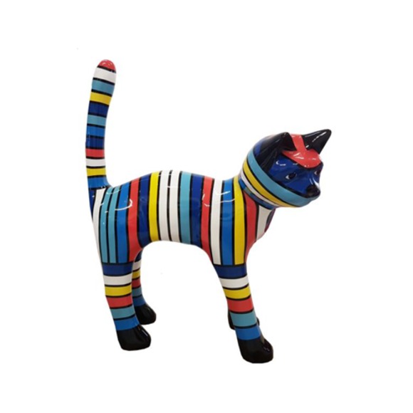 Abstrakte Figur Statue Design Skulptur Deko Bunte Katze Statuen Dekoration