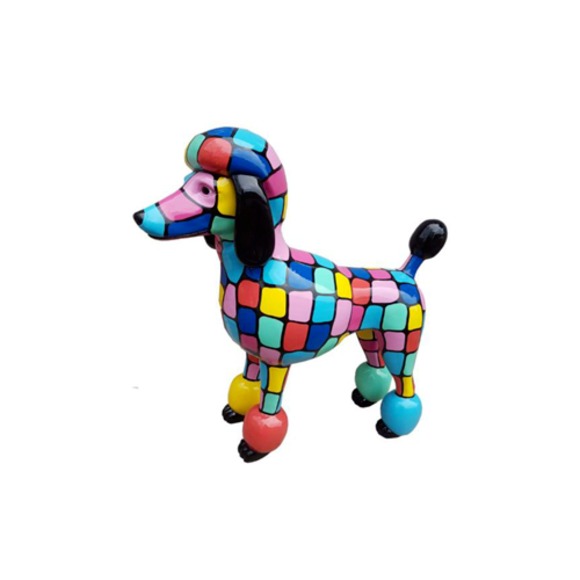 Abstrakt 63cm Hund Figur Statue Skulptur Deko Garten Design Statuen