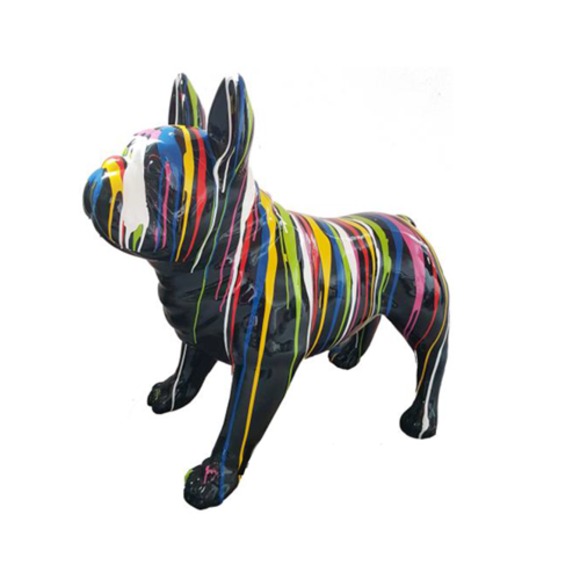 Abstrakte Figur Kunst Hund Skulptur Deko Design Statuen bunt Statue Garten
