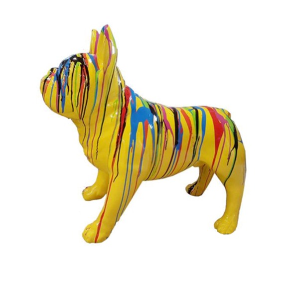 Abstrakte Figur Kunst Hund Skulptur Deko Design Statuen bunt Statue Garten