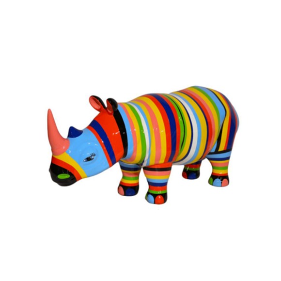 Abstrakte Figur Statue Nashorn Design Skulptur Deko Garten 175cm Neu